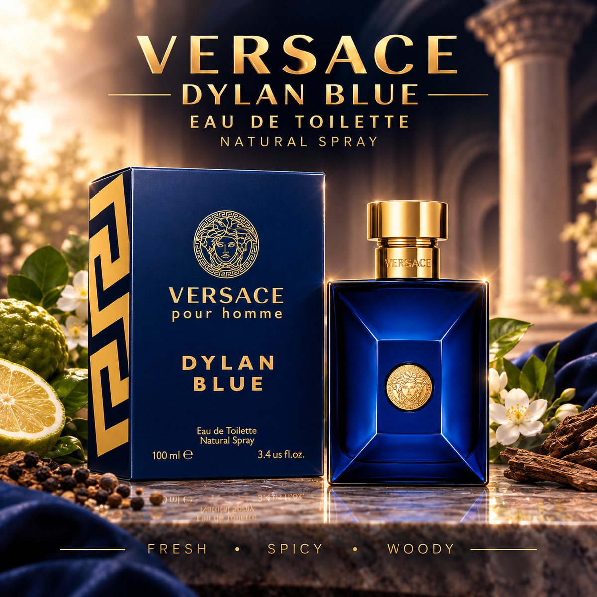 versace dylan blue perfume natural spray100 ml 3.4 fl.oz