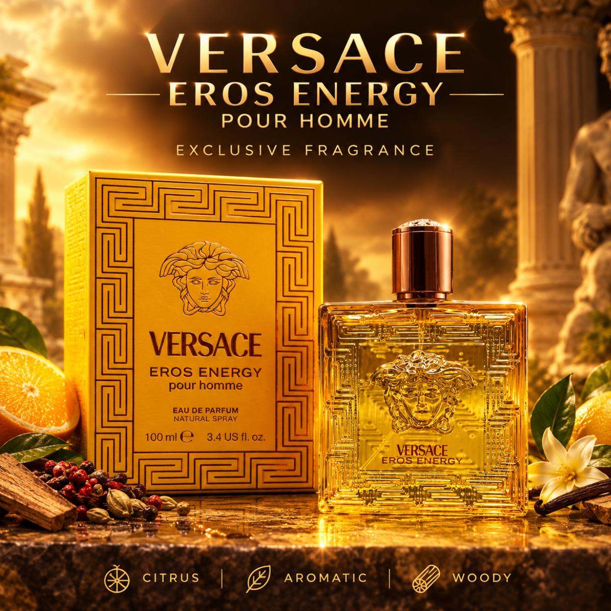 Versace Eros Energy 3.4 oz / 100 ml Eau de Parfum